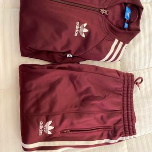 wine adidas tracksuit